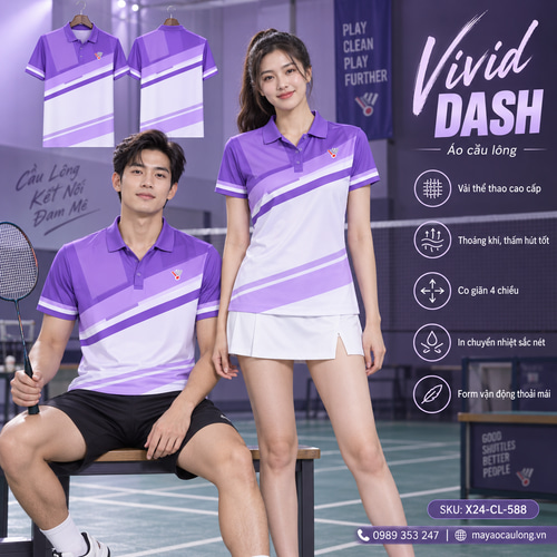Áo cầu lông x24sport Vivid Dash