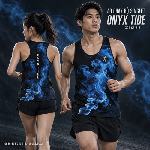 Áo chạy bộ singlet x24sport Onyx Tide