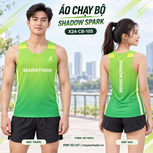 Áo chạy bộ singlet x24sport Shadow Spark