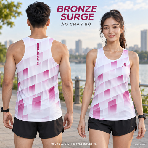 Áo chạy bộ singlet x24sport Bronze Surge
