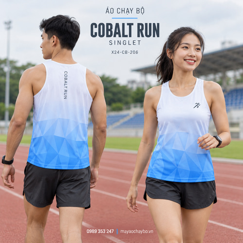 Áo chạy bộ singlet x24sport Cobalt Run