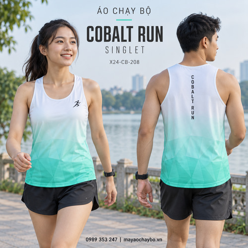 Áo chạy bộ singlet x24sport Cobalt Run