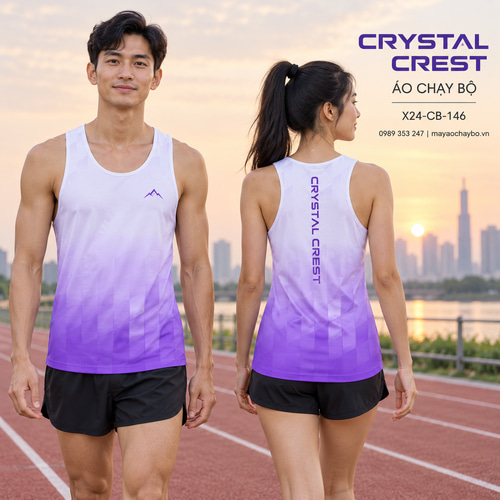 Áo chạy bộ singlet x24sport Crystal Crest