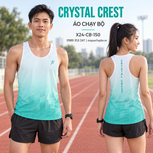 Áo chạy bộ singlet x24sport Crystal Crest