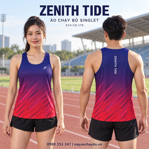 Áo chạy bộ singlet x24sport Zenith Tide