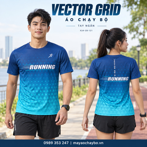 Áo chạy bộ x24sport Vector Grid