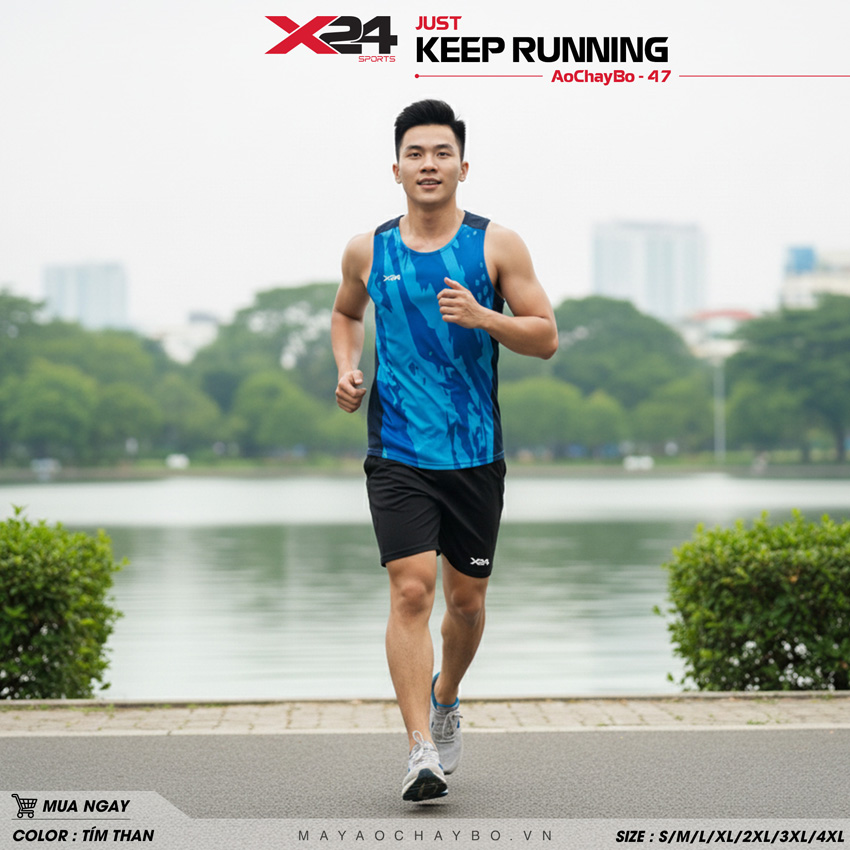 Áo Chạy Bộ Nam PND Màu Xanh Navy – Mẫu AoChayBo-47