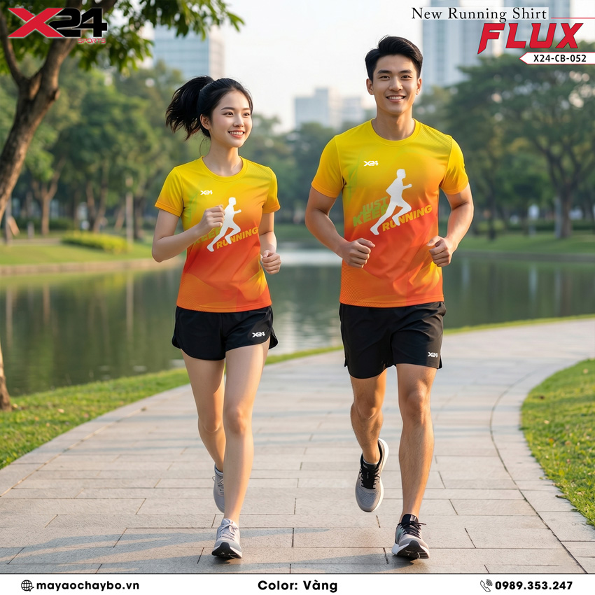 Áo Chạy Bộ PND CB-052 Vàng Cam Đậm – Khơi Nguồn Năng Lượng Mỗi Sáng