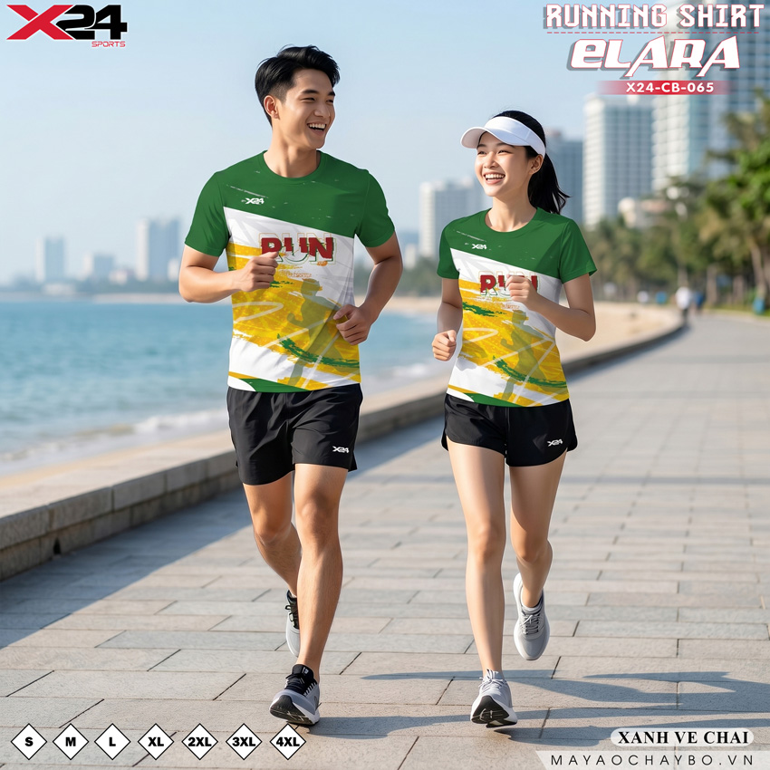 Áo Chạy Bộ ELARA Xanh Lá – Năng Động, Thoáng Khí
