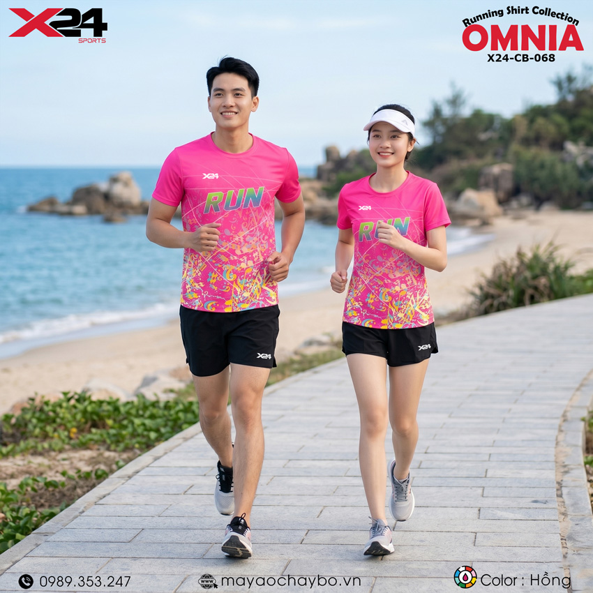 Áo Chạy Bộ PND OMNIA Màu Hồng Năng Động