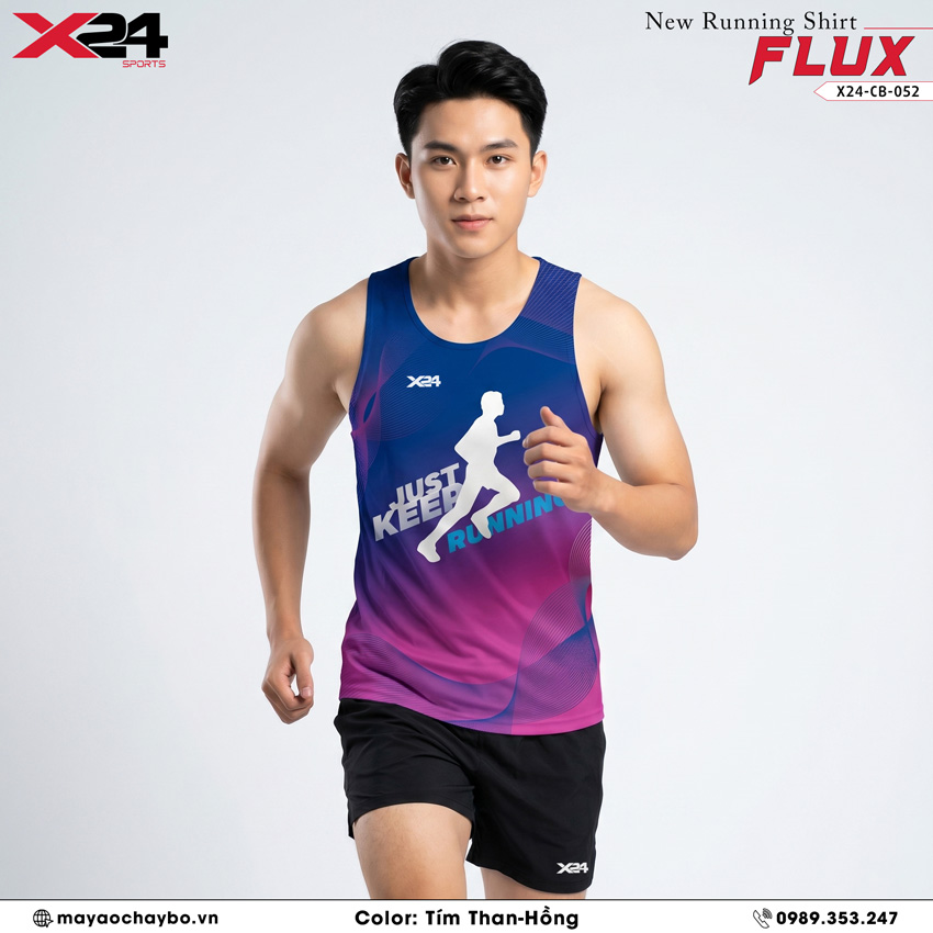 Áo Chạy Bộ PND CB-052 Tím Hồng Gradient – Không Tay Thể Thao Cá Tính