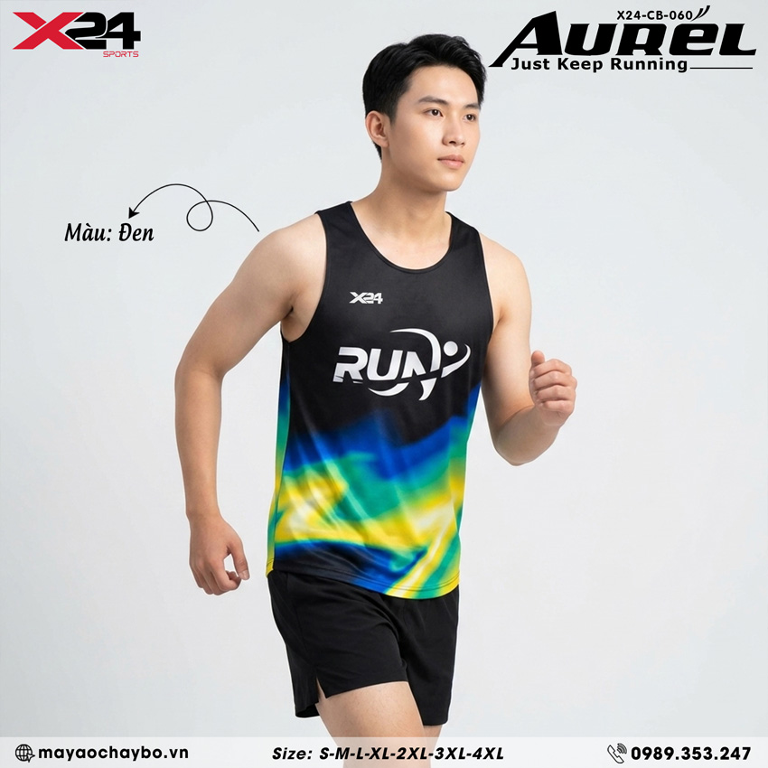 Áo ba lỗ thể thao PND Aurora Đen – Cá tính nổi bật cùng sắc màu trẻ trung