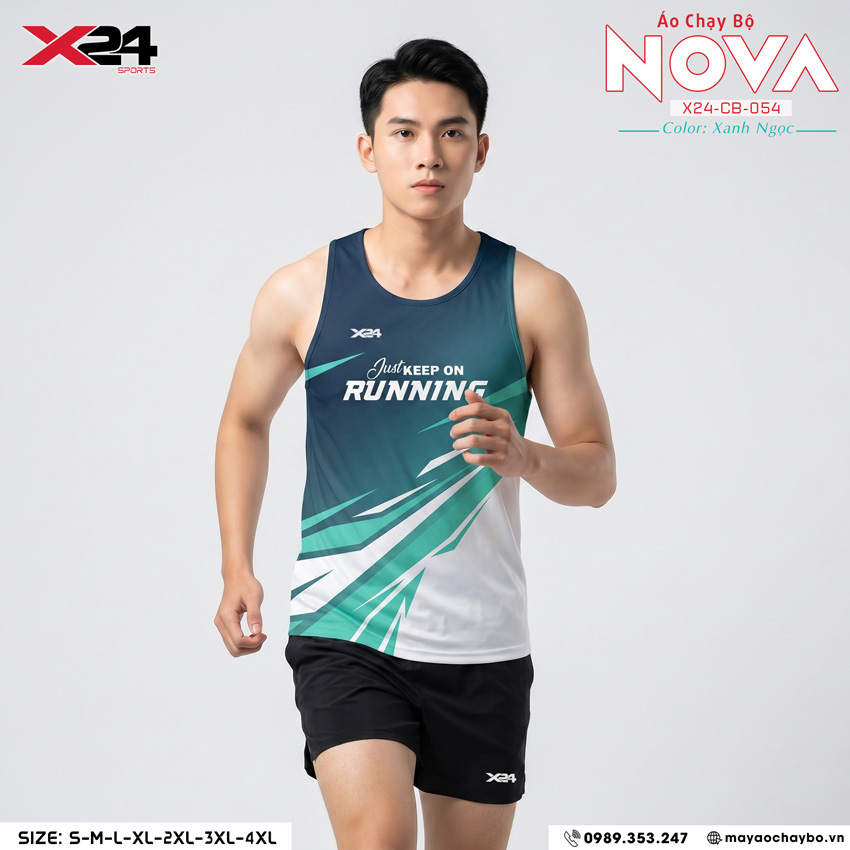 Áo Chạy Bộ PND CB-054 Xanh Ngọc – Kiểu 2