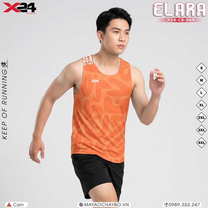 Áo Chạy Bộ Nam PND-CB-064 Cam Năng Động – Elara