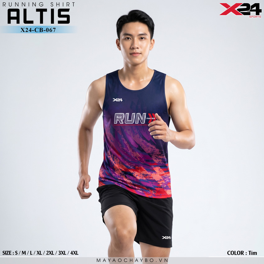 Áo Chạy Bộ Altis PND Tím Kiểu 2 – Năng Động, Cá Tính Dành Cho Dân Chạy Bộ