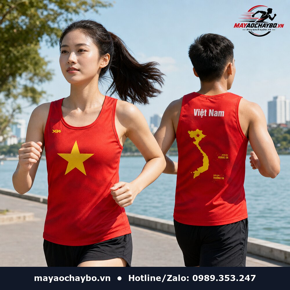 Áo chạy bộ đỏ tự hào Việt Nam – Năng lượng & tinh thần dân tộc