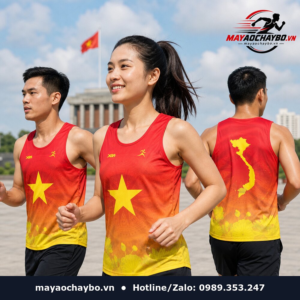Áo chạy bộ cờ đỏ sao vàng – Tự hào Việt Nam