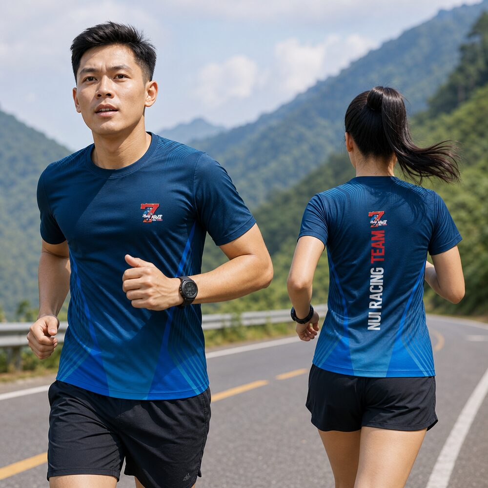 Áo Chạy Bộ Xanh Dương Nui Racing Team – Năng Động Và Nổi Bật