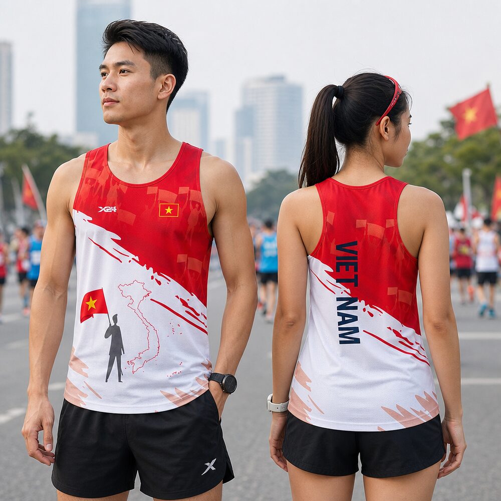 Áo Chạy Bộ Màu Đỏ Tự Hào Việt Nam – Thiết Kế Nghệ Thuật & Tinh Thần Thể Thao