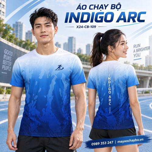 Áo chạy bộ x24sport Indigo Arc