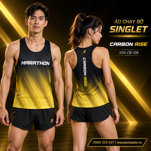 Áo chạy bộ singlet x24sport Carbon Rise