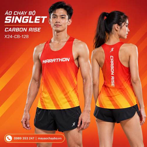 Áo chạy bộ singlet x24sport Carbon Rise