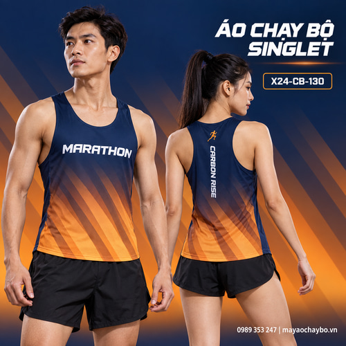 Áo chạy bộ singlet x24sport Carbon Rise