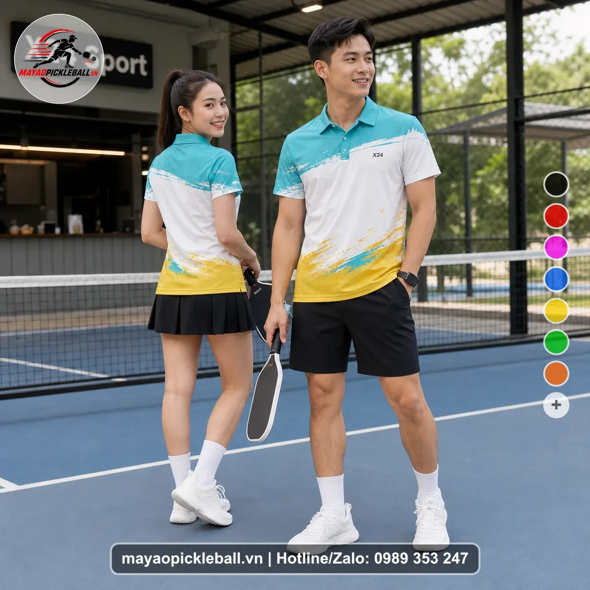 Bộ Quần Áo Pickleball PND-PB-091 Xanh Ngọc Xanh Năng Động
