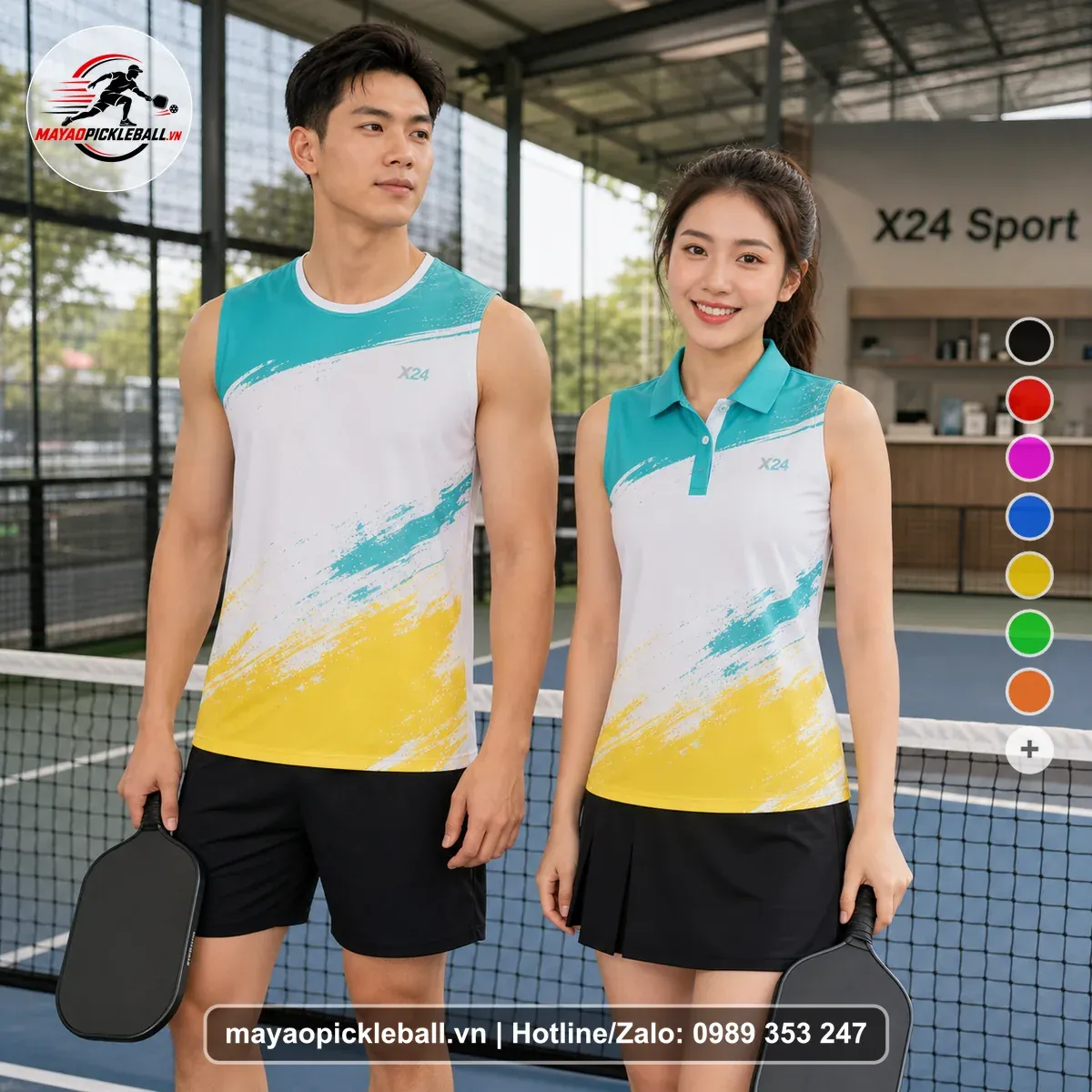 Bộ Quần Áo Pickleball PND-PB-091 Xanh Ngọc Xanh Năng Động