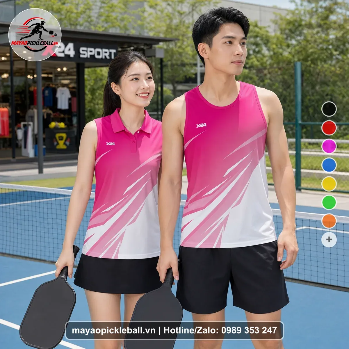 Bộ Quần Áo Pickleball PND-PB-099 Hồng Năng Động