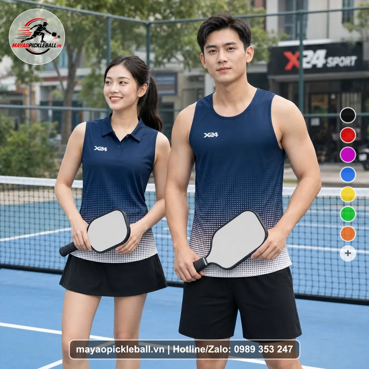 Bộ Quần Áo Pickleball PND-PB-100 Tím Năng Động