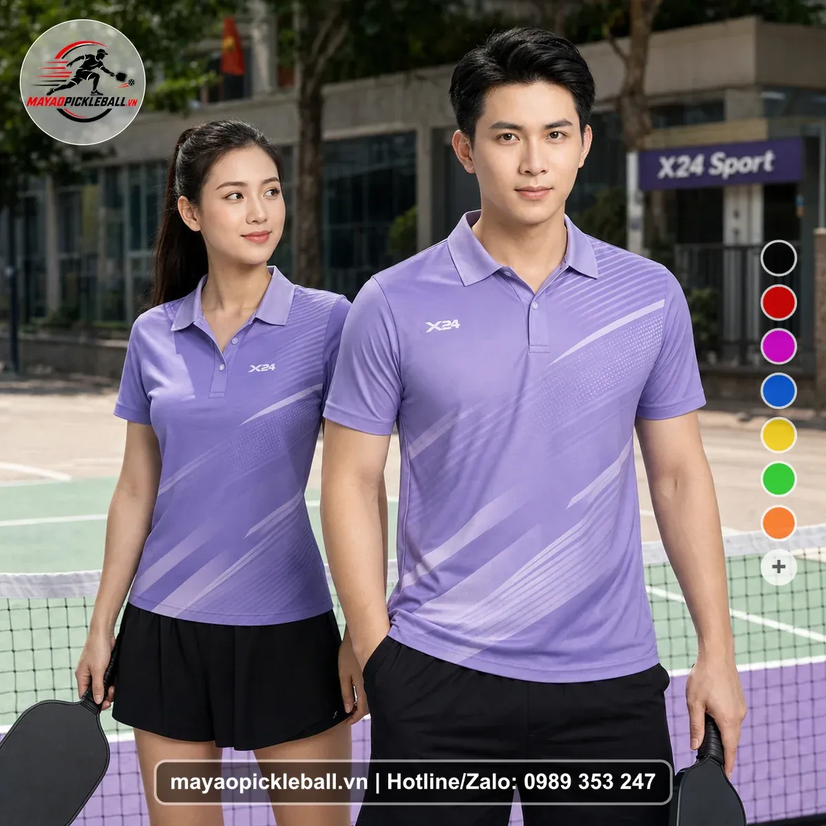 Bộ Quần Áo Pickleball PND-PB-105 Tím Năng Động