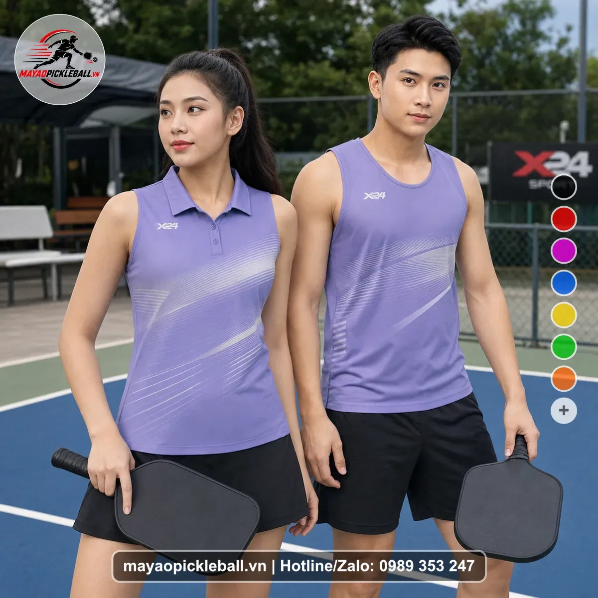 Bộ Quần Áo Pickleball PND-PB-105 Tím Năng Động
