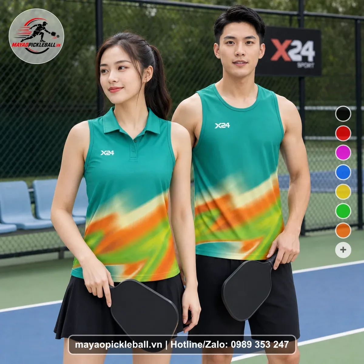 Bộ Quần Áo Pickleball PND-PB-107 Xanh Ngọc Xanh