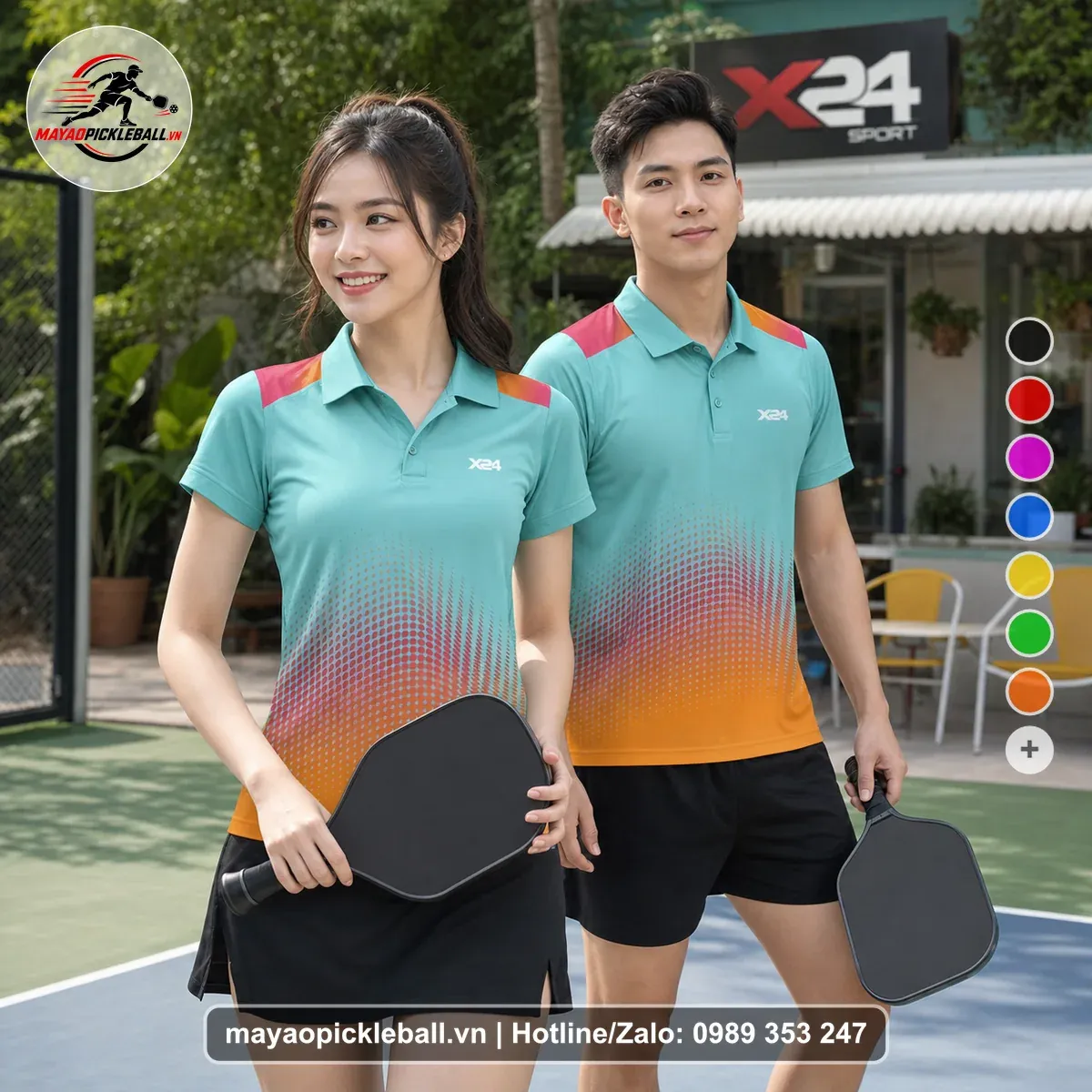 Bộ Quần Áo Pickleball PND-PB-110 Xanh Ngọc Xanh