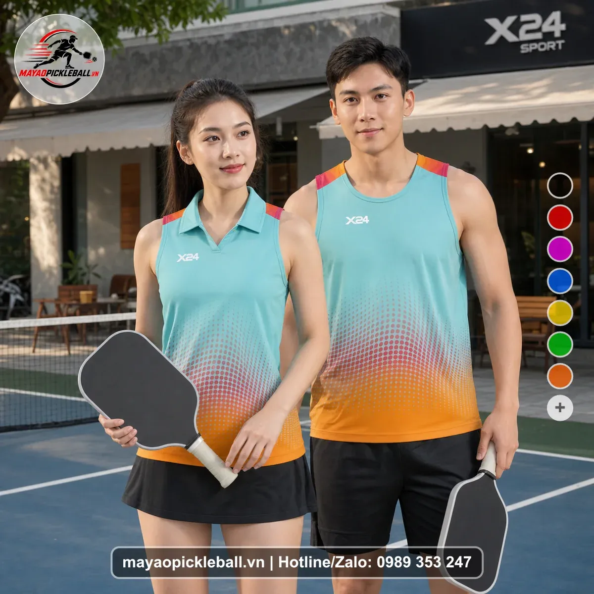 Bộ Quần Áo Pickleball PND-PB-110 Xanh Ngọc Xanh