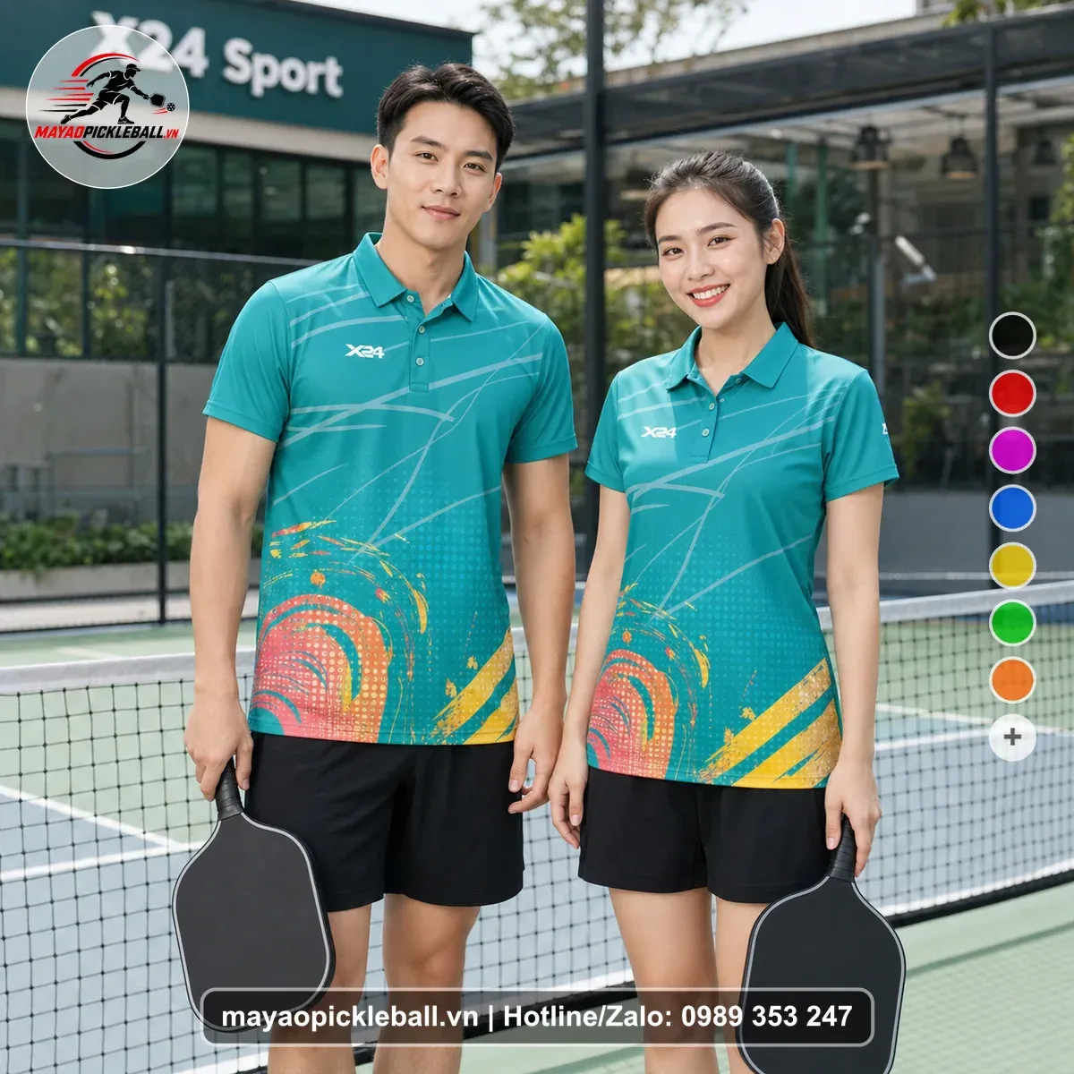 Bộ Quần Áo Pickleball PND-PB-123 Xanh Ngọc Xanh