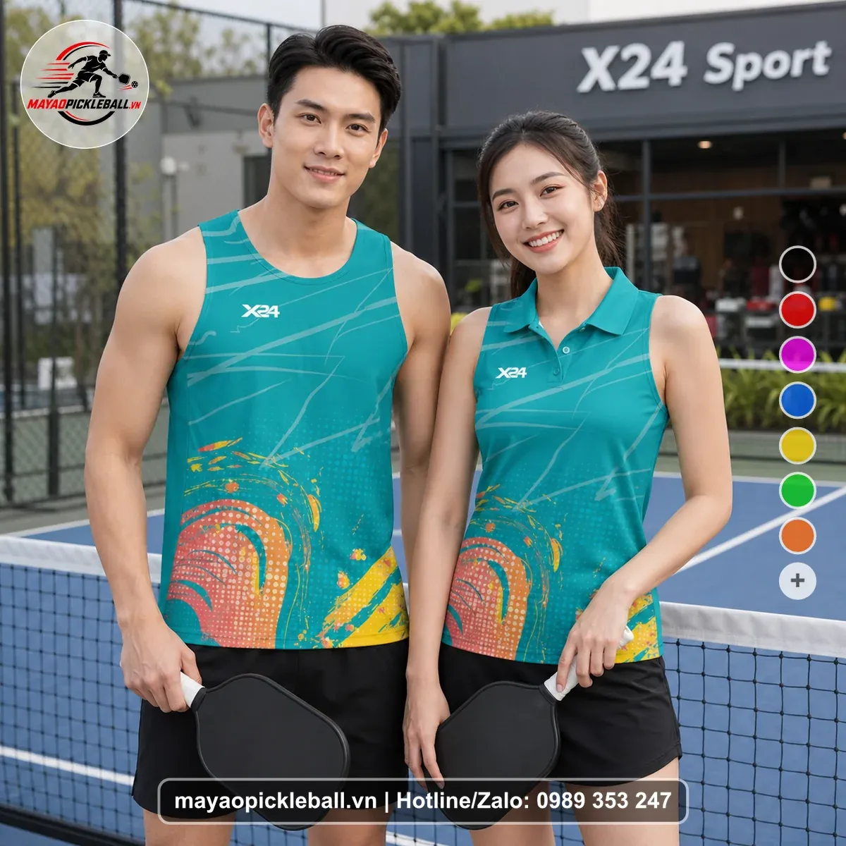 Bộ Quần Áo Pickleball PND-PB-123 Xanh Ngọc Xanh