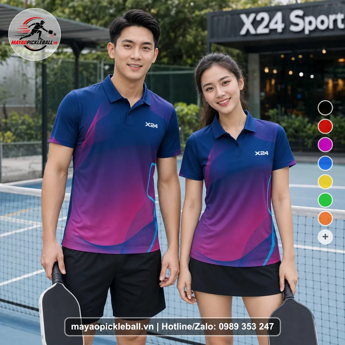 Bộ Quần Áo Pickleball PND-PB-134 Hồng Tím