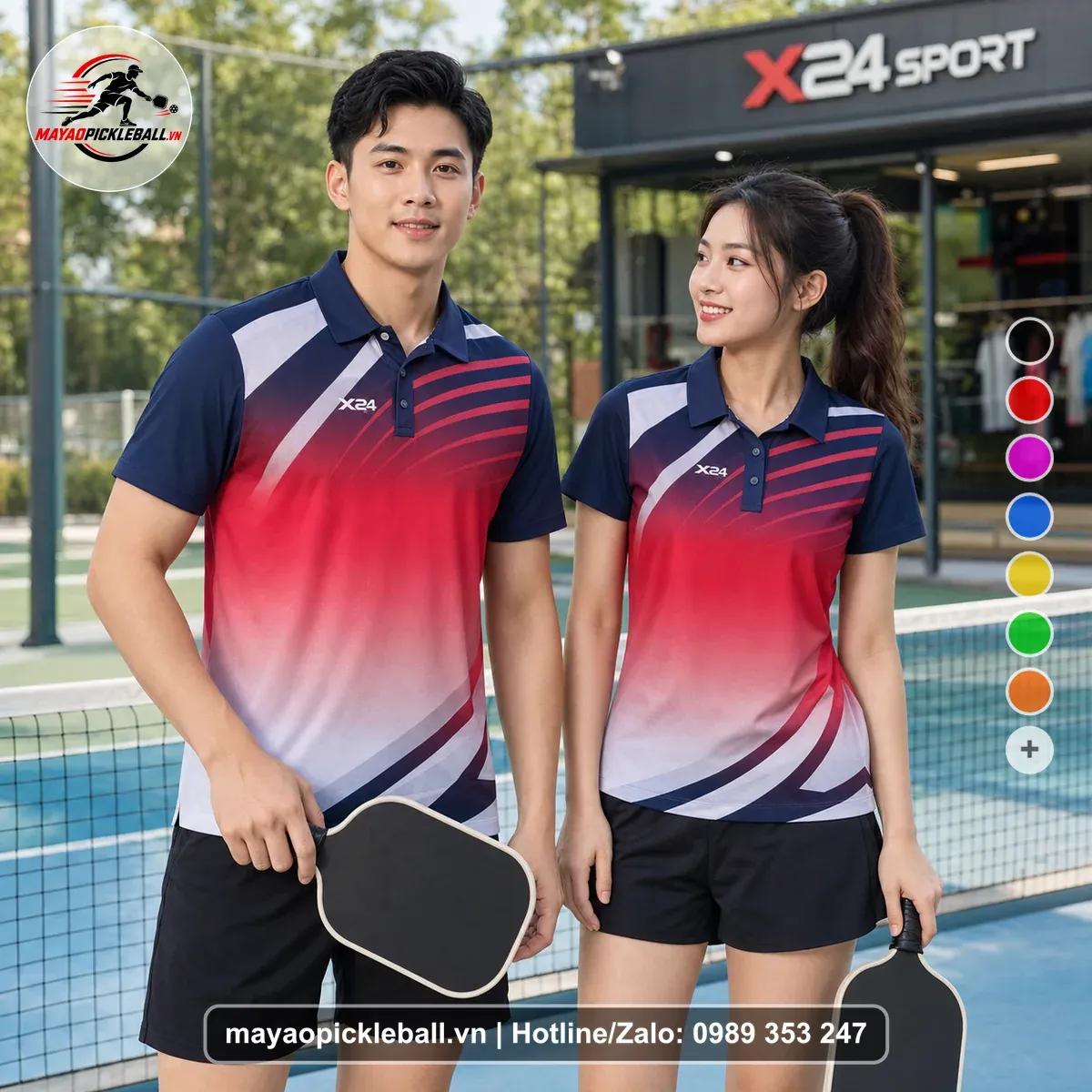 Bộ Quần Áo Pickleball PND-PB-139 Đỏ Tím