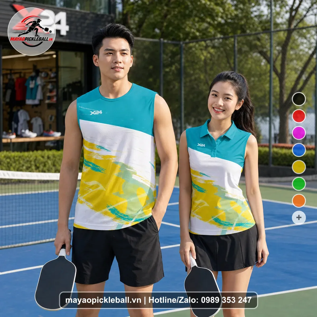 Bộ Quần Áo Pickleball PND-PB-153 Xanh Ngọc Xanh