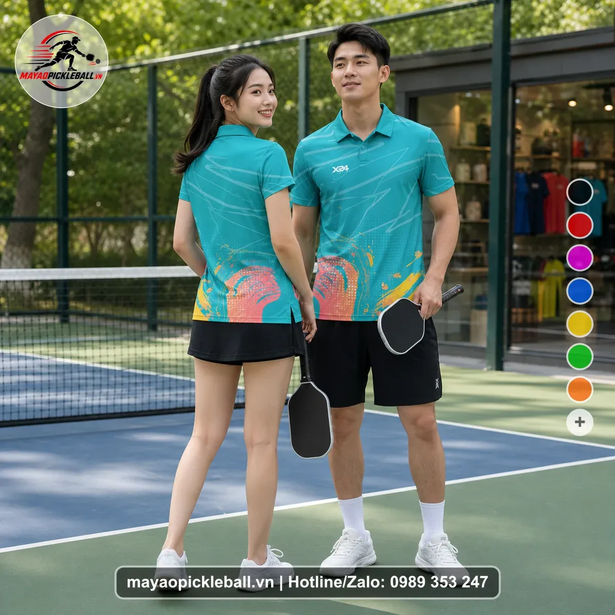 Bộ Quần Áo Pickleball PND-PB-155 Xanh Ngọc Xanh