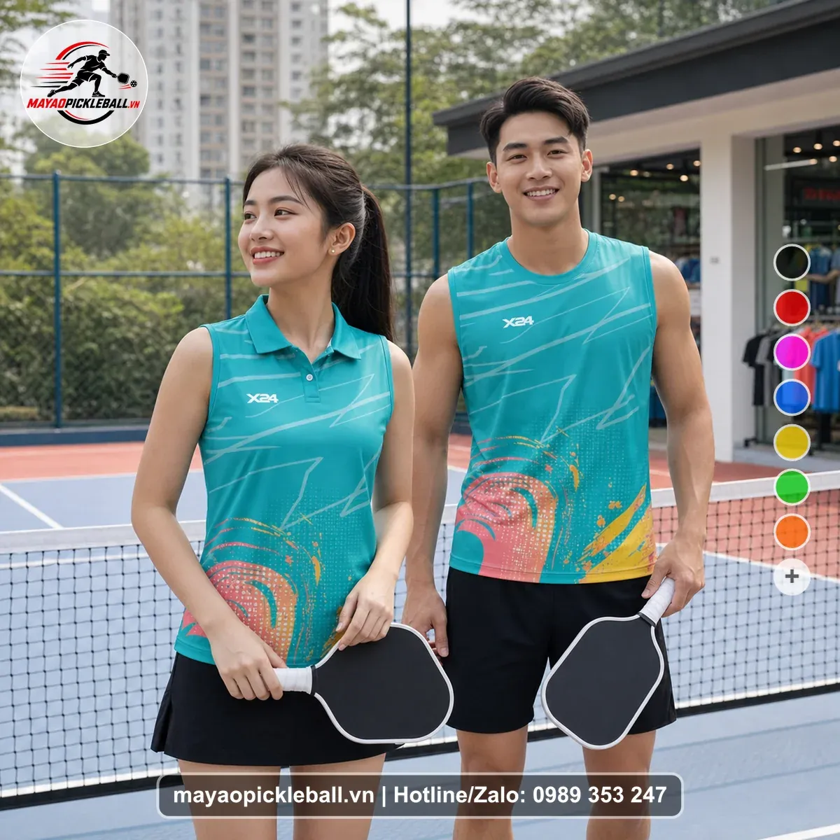 Bộ Quần Áo Pickleball PND-PB-155 Xanh Ngọc Xanh