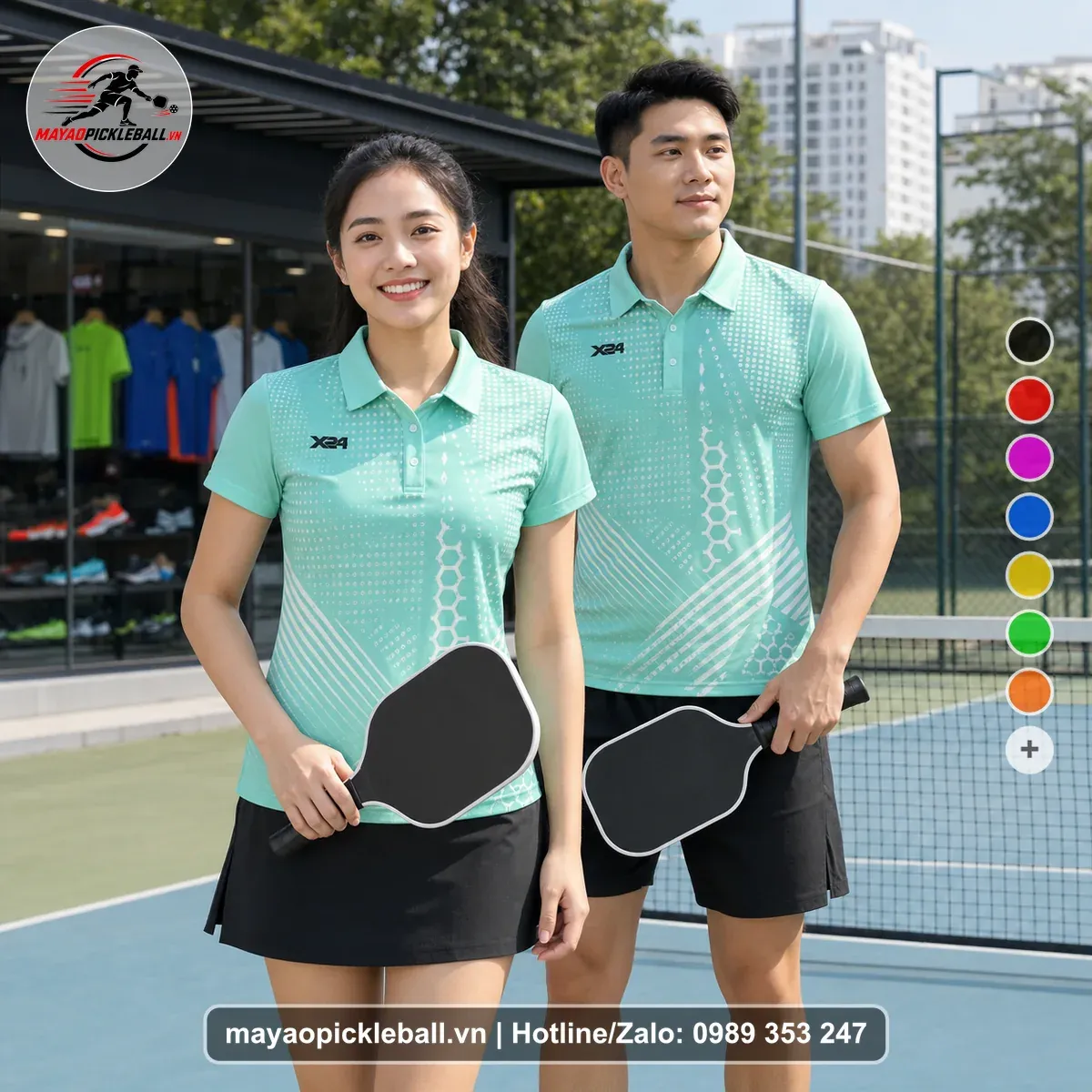Bộ Quần Áo Pickleball PND-PB-161 Xanh Ngọc Xanh