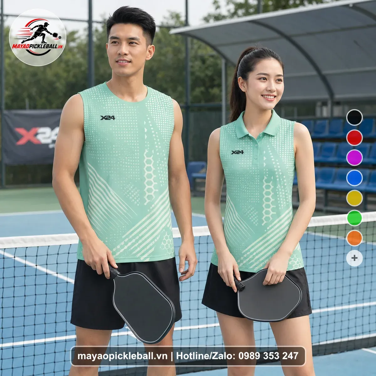 Bộ Quần Áo Pickleball PND-PB-161 Xanh Ngọc Xanh