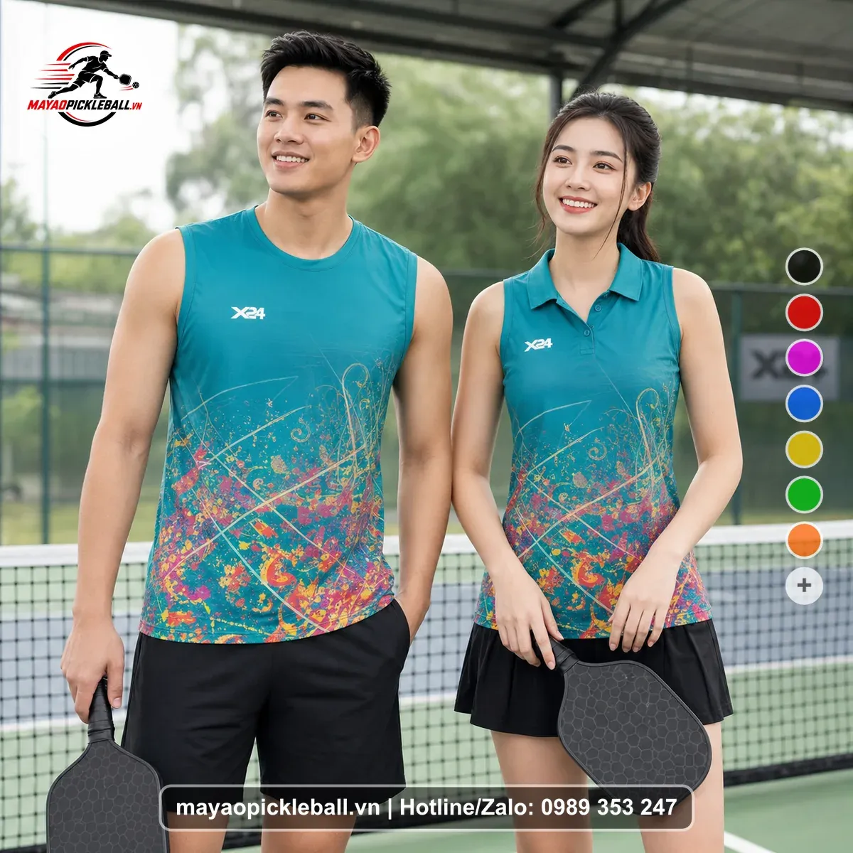 Bộ Quần Áo Pickleball PND-PB-164 Xanh Ngọc Xanh