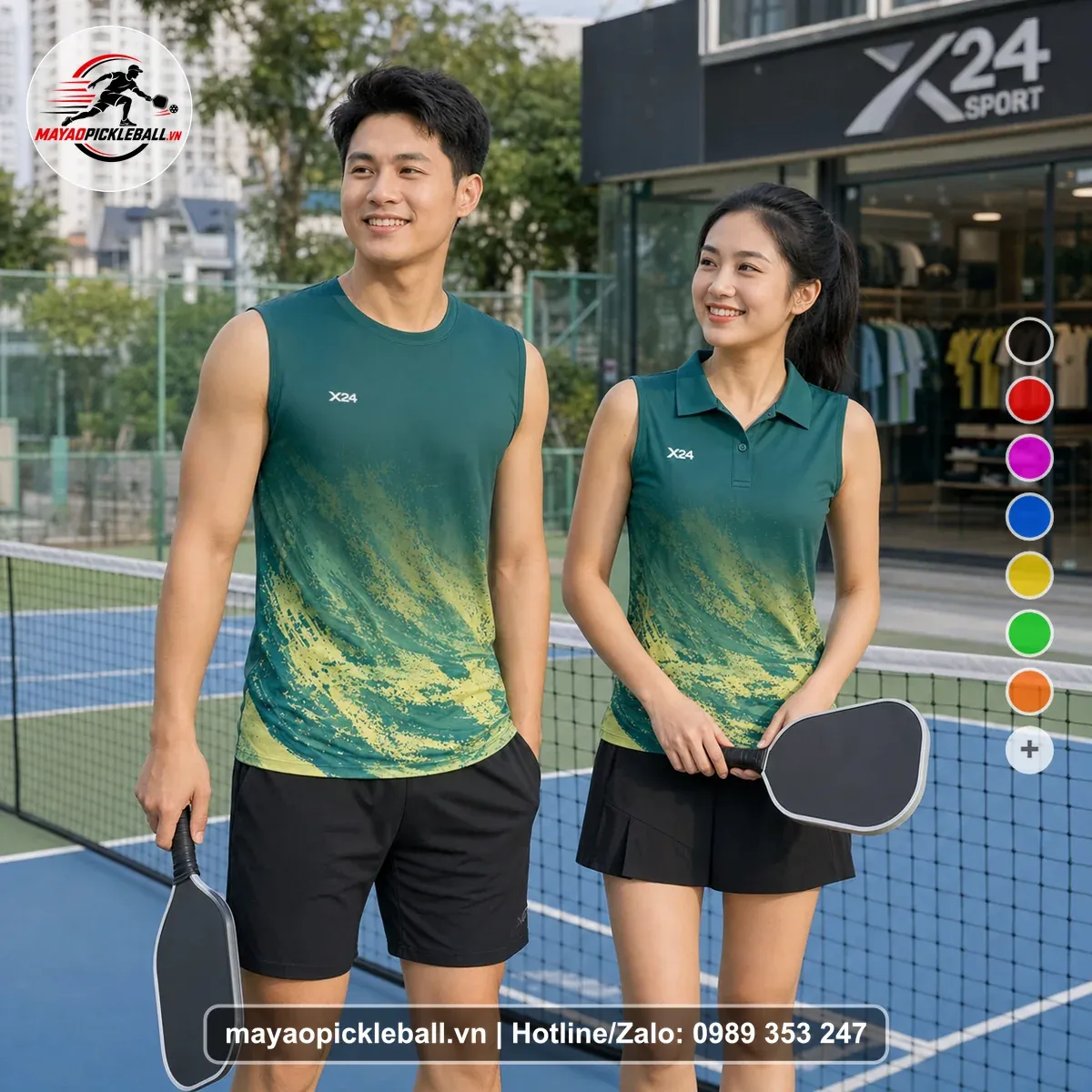 Bộ Quần Áo Pickleball PND-PB-168 Xanh