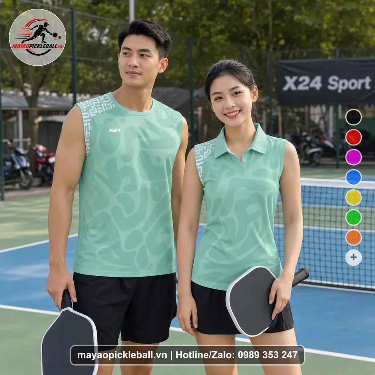 Bộ Quần Áo Pickleball PND-PB-178 Xanh Ngọc Xanh