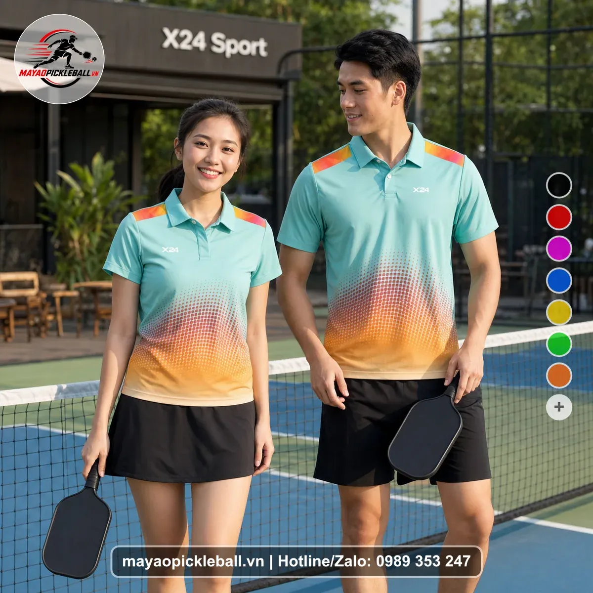 Bộ Quần Áo Pickleball PND-PB-193 Xanh Ngọc Xanh