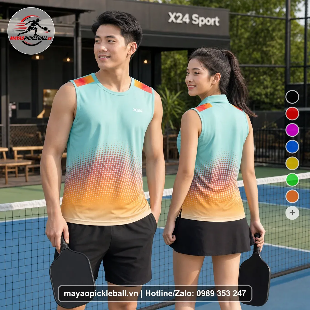 Bộ Quần Áo Pickleball PND-PB-193 Xanh Ngọc Xanh